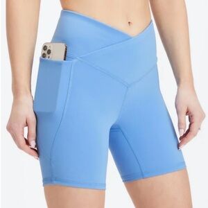 Fabletics Pure Luxe Blue High-Waisted Shorts
